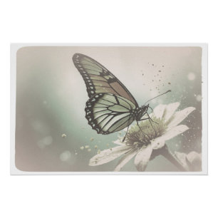 *~* Monarch Vlinder Artsy Gedempte Bloem AP52 Perfect Poster