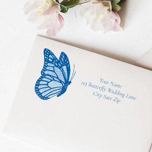 Monarch vlinder blauw ombre  zelfinktende stempel