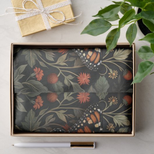 Monarch vlinder botanische decoupage tissuepapier (Geschenk)