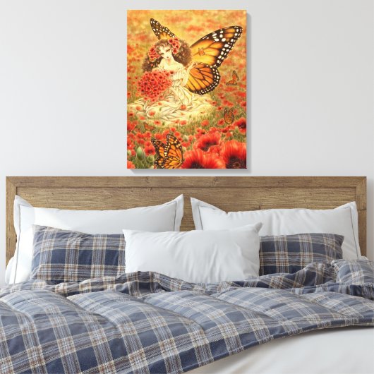 Monarch Vlinder Fairy Canvas Print (Insitu (Slaapkamer))