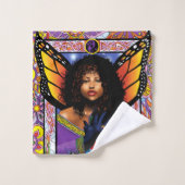 Monarch vlinder fee Paarse bloemen Bad Handdoek (Wasdoekje)
