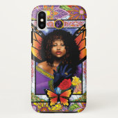 Monarch vlinder fee Paarse bloemen Case-Mate iPhone Case (Achterkant)