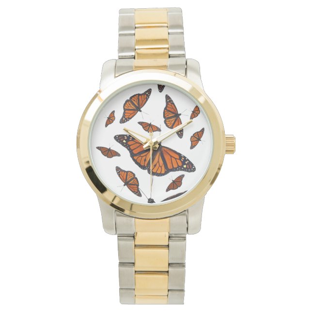 Monarch vlinder horloge (kies kleur) (Voorkant)