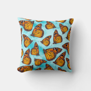 Monarch Vlinder Illustratie op Wolken Kussen