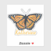  Monarch Vlinder Kunstwerk met Naam Sticker (Vel)