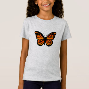 Monarch Vlinder Ontwerp - Meisjes Fijne Jersey T-S T-shirt