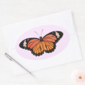 Monarch vlinder ovale Stickers (Envelop)