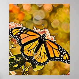 Monarch Vlinder Tuin Kunst Poster