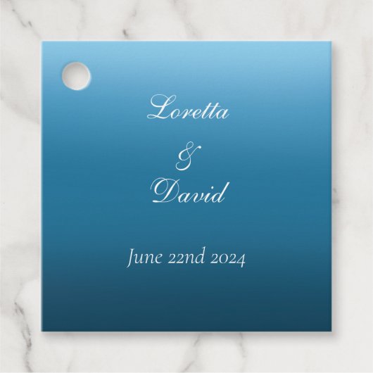 Monarch vlinders blauw ombre bedankjes labels (Voorkant)