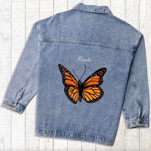 Monarch vlinders blauw ombre denim jacket