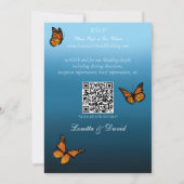 Monarch vlinders blauw ombre kaart (Achterkant)