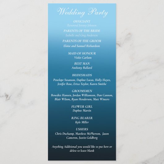 Monarch vlinders blauw ombre programma (Achterkant)