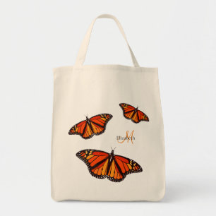 Monarch vlinders gepersonaliseerd tote bag