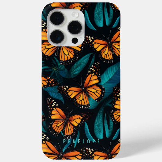 Monarch vlinders gepersonaliseerde iPhone case (Achterkant)