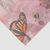 Monarch vlinders in bijen collage tissuepapier (Detail)