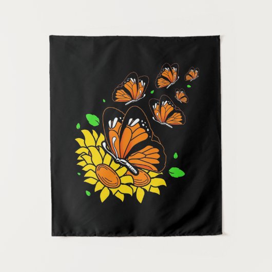 Monarch Vlinders Wandkleed (Voorkant)