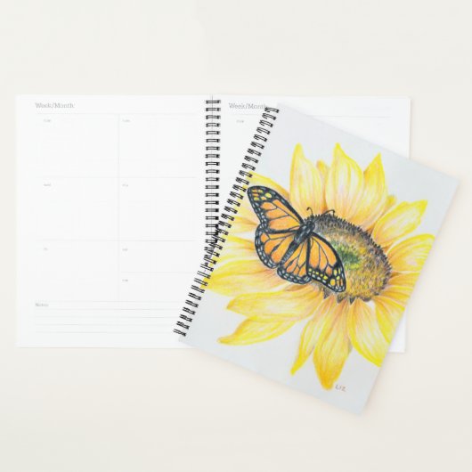 Monarch & zonnebloem voor grote Planner (Display)