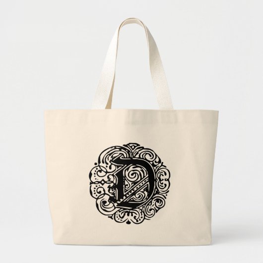 Monarchia Black "D" Grote Tote Bag (Voorkant)