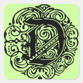 Monarchia Black "D" Vierkante Sticker (Voorkant)