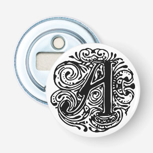 Monarchia Black Letter "A" Button Flesopener