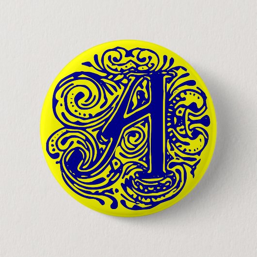 Monarchia Blue "A" Ronde Button 5,7 Cm (Voorkant)
