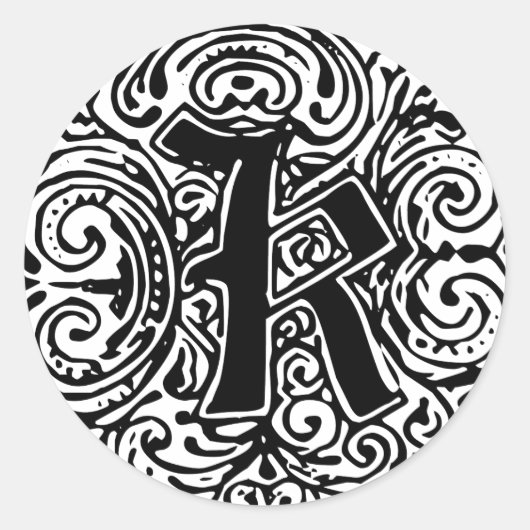 Monarchia "K" Ronde Sticker (Voorkant)