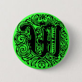 Monarchia Monogram Letter W Initiaal Alphabet W Ronde Button 5,7 Cm (Voorkant)