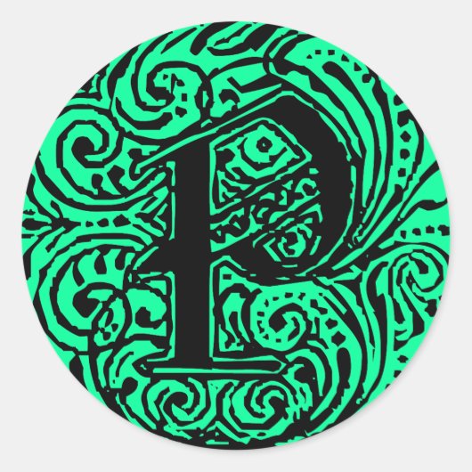 Monarchia "P" Ronde Sticker (Voorkant)