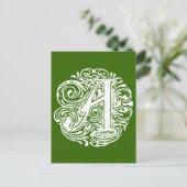 Monarchia White Letter "A" Briefkaart (Staand voorkant)