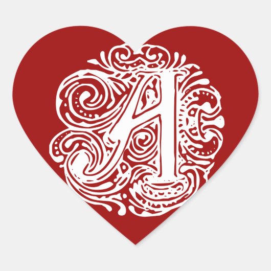 Monarchia White Letter "A" Hart Sticker (Voorkant)