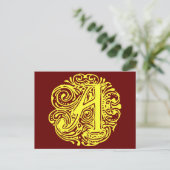 Monarchia Yellow "A" Briefkaart (Staand voorkant)