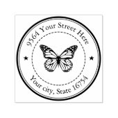 Monarchvlinder, aangepast adres   zelfinktende stempel (Design)