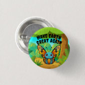 Monarchvlinder, maak de aarde weer groot ronde button 3,2 cm (Voorkant /achterkant)