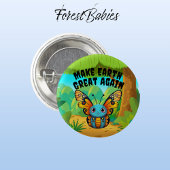 Monarchvlinder, maak de aarde weer groot ronde button 3,2 cm