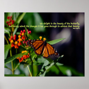 Monarchvlinder met citaat van Maya Angelou Poster