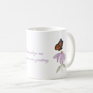 Monarchvlinder met paarse kegelbloem koffiemok