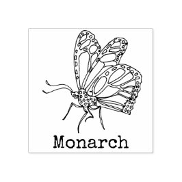 Monarchvlinder monogram 	rubberstempel