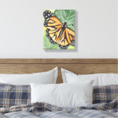 monarchvlinder | Mooie Waterverf Canvas Afdruk (Insitu (Slaapkamer))