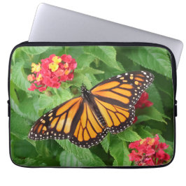 Monarchvlinder op Lantana Laptop Sleeve