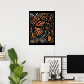 Monarchvlinderposter Poster (Thuiskantoor)