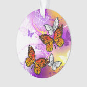 Monarchvlinders op paarse achtergrond ornament (voorkant)