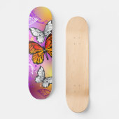 Monarchvlinders op paarse achtergrond skateboard (Voorkant)