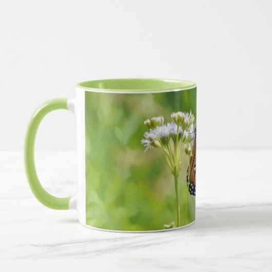 Monarque papillon Art Monarch Fleur sauvage Mug Cu (Gauche)