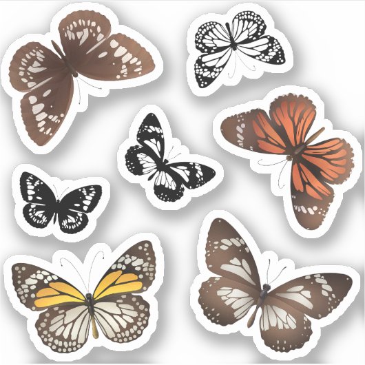 Monarque papillon autocollants ensemble papillon c (Devant)