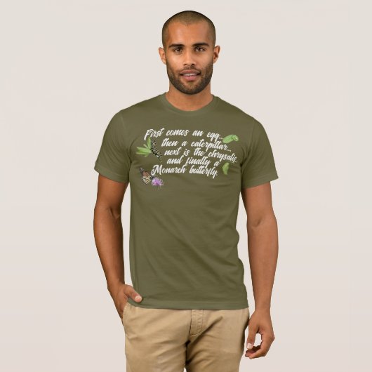 Monarque papillon cycle de vie T-shirt (Devant entier)