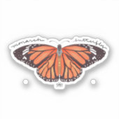Monarque papillon illustrée autocollant (Recto)