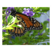 Monarque Papillon Inspirational Citation Poster (Devant)