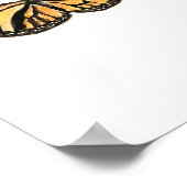 Monarque Papillon Peinture Silhouette Poster (Coin)