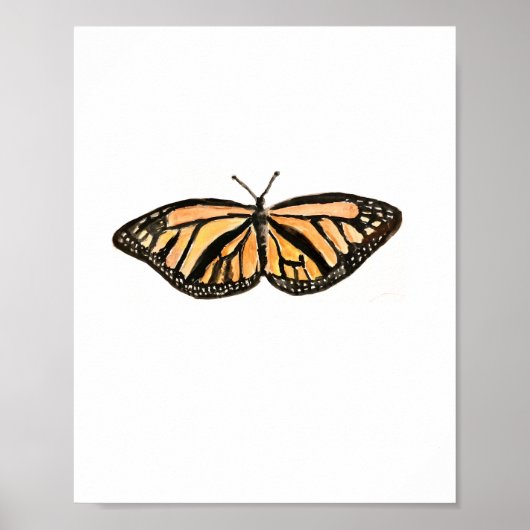Monarque Papillon Peinture Silhouette Poster (Devant)