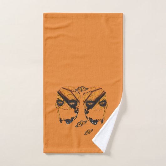 Monarque Papillon Skuls Serviette Set Art Home Déc (Serviette à main)